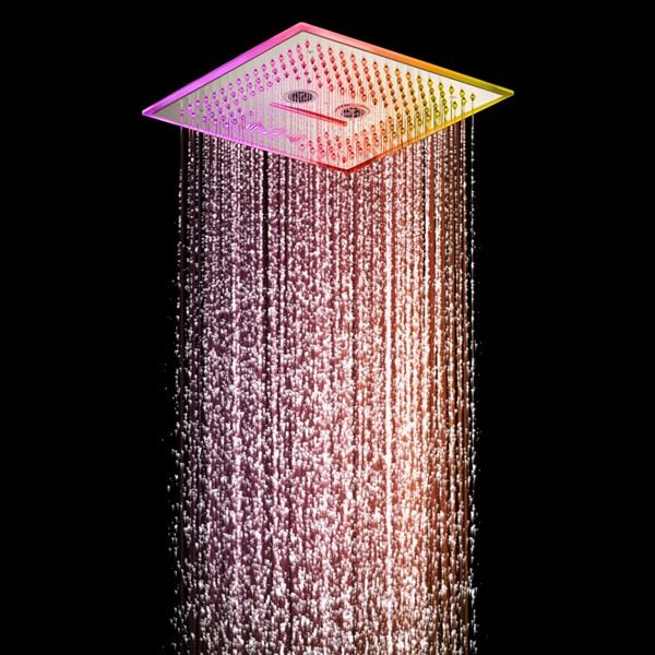 Cascada Maui 16" Brushed Nickel LED Music Dual Shower Head System - Cascada Showers