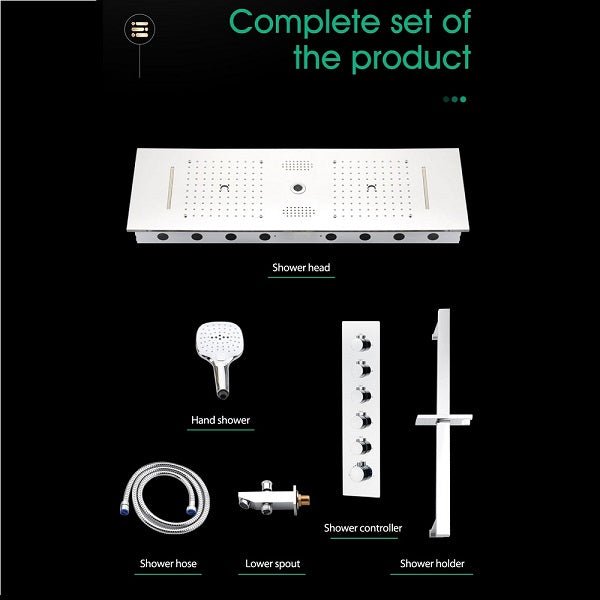 Cascada Milano 12"x36" Luxurious LED Shower System - Cascada Showers