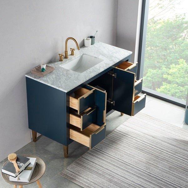 Cascada New York 48" Single Bathroom Vanity Freestanding Wood Vanity With Marble Top
