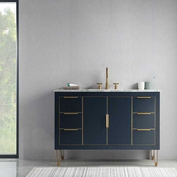 Cascada New York 48" Single Bathroom Vanity Freestanding Wood Vanity With Marble Top