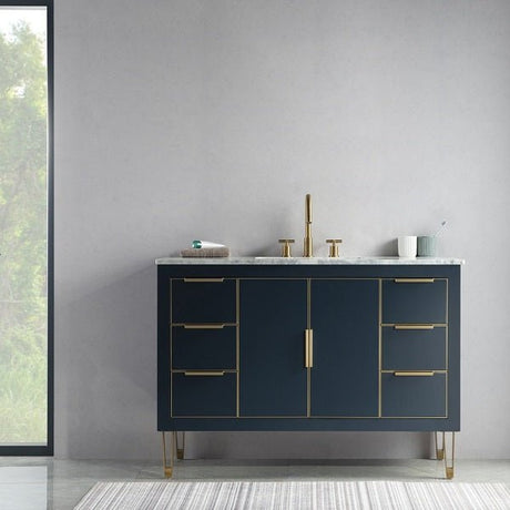 Cascada New York 48" Single Bathroom Vanity Freestanding Wood Vanity With Marble Top