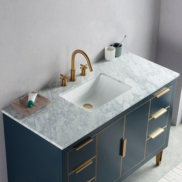 Cascada New York 48" Single Bathroom Vanity Freestanding Wood Vanity With Marble Top