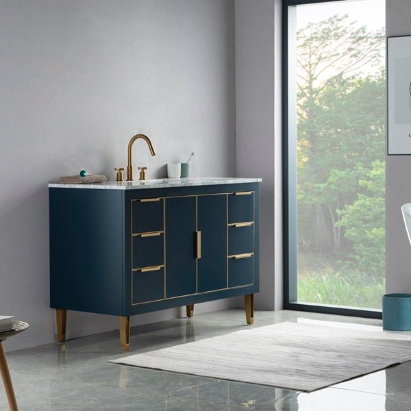 Cascada New York 48" Single Bathroom Vanity Freestanding Wood Vanity With Marble Top