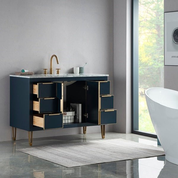 Cascada New York 48" Single Bathroom Vanity Freestanding Wood Vanity With Marble Top