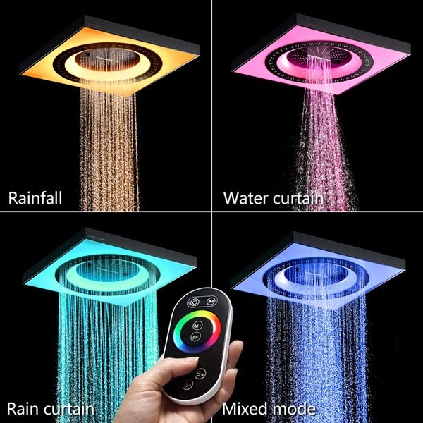 24" Cascada Perla LED Music Thermostatic Rainfall Shower System