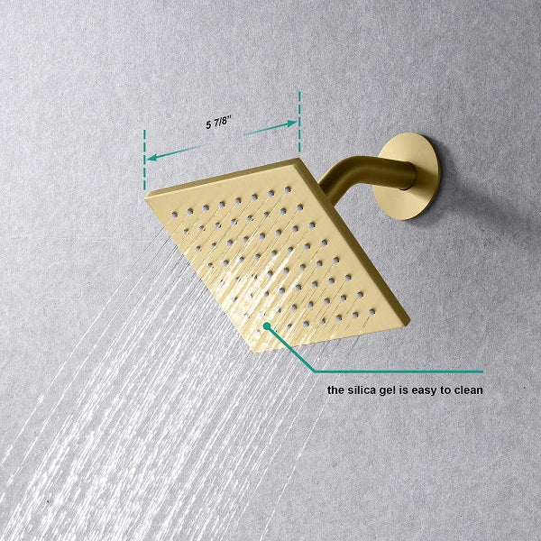 Cascada Pompeii 12" Brushed Gold Shower Set - Cascada Showers