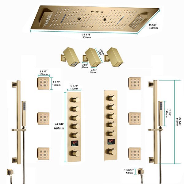 Cascada shower system with rainfall and waterfall modes
