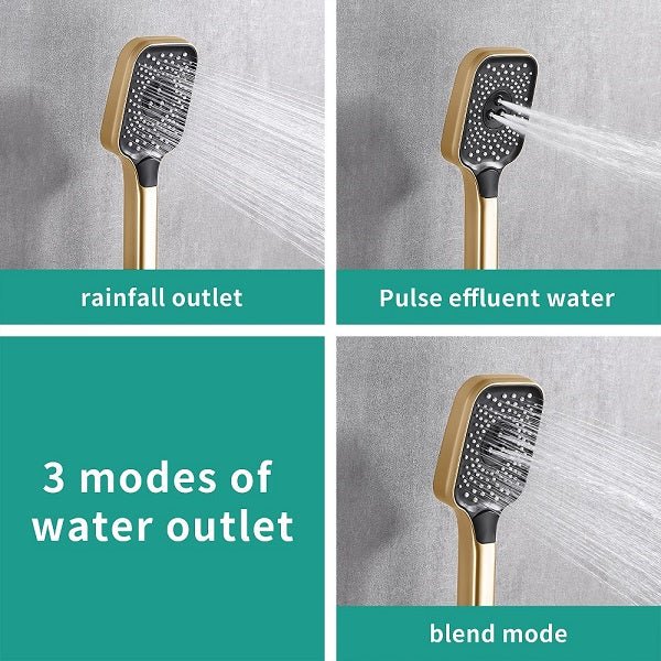 Cascada Positano 15"x23" Brushed Gold Music LED Shower System - Cascada Showers