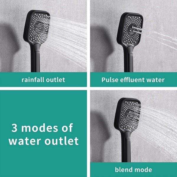 Cascada Positano 15"x23" Matte Black LED Music Shower System - Cascada Showers