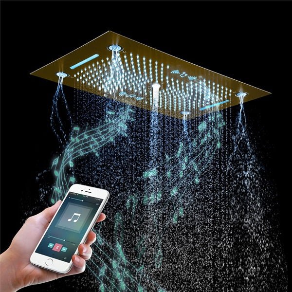 Cascada Rainbow 16"x28" LED Bluetooth Shower System - Cascada Showers