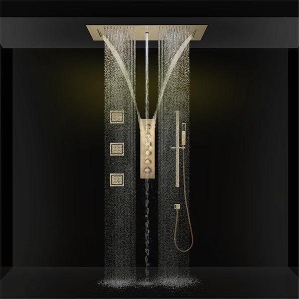 Cascada Riviera 12"x36" LED Bluetooth Shower System - Cascada Showers