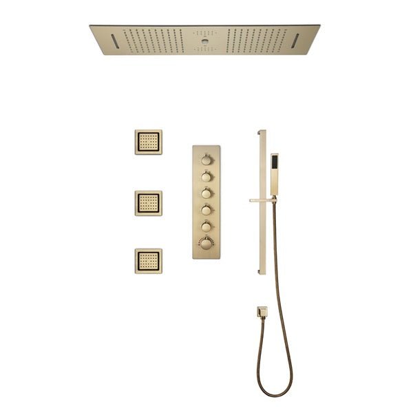 Cascada Riviera 12"x36" LED Bluetooth Shower System - Cascada Showers