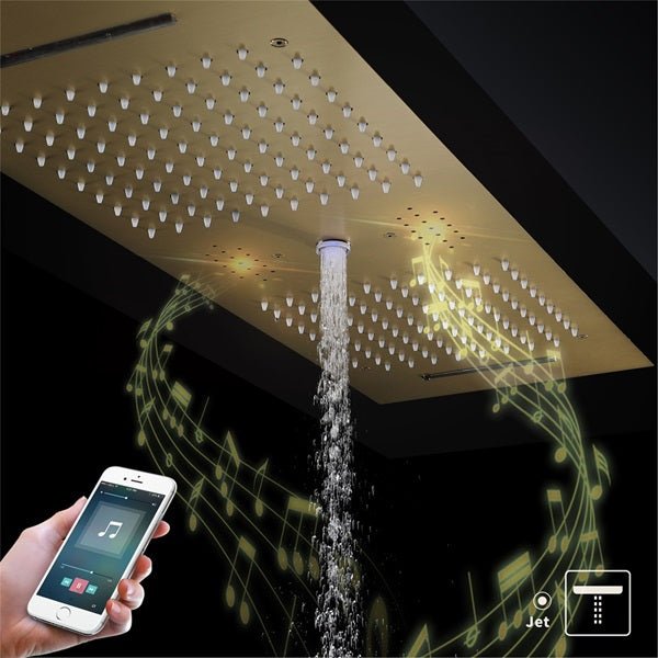 Cascada Riviera 12"x36" LED Bluetooth Shower System - Cascada Showers