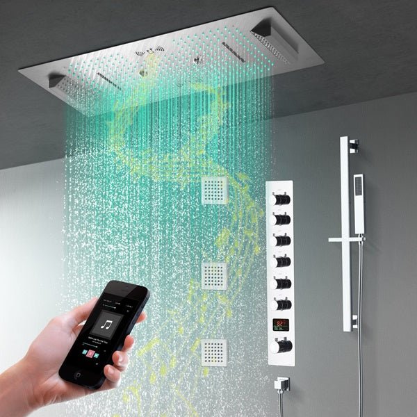 Cascada Verona 16"x36" Music LED Digital Shower System - Cascada Showers