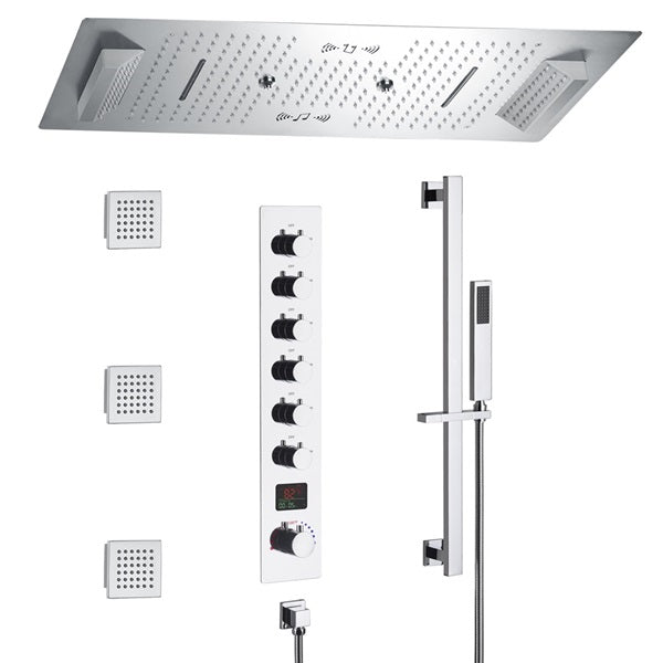 Cascada Verona 16"x36" Music LED Digital Shower System - Cascada Showers