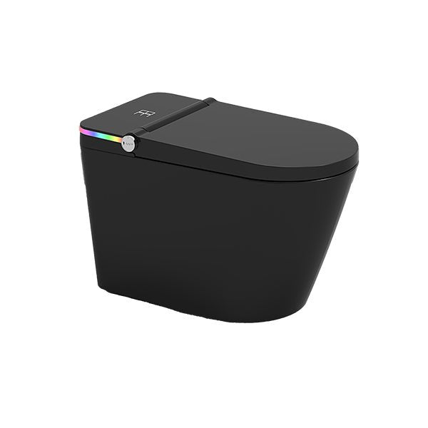 Black smart toilet on a white background