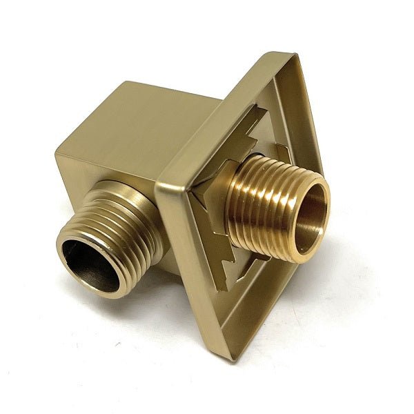 Square brass shower elbow polished gold wall mounted finish