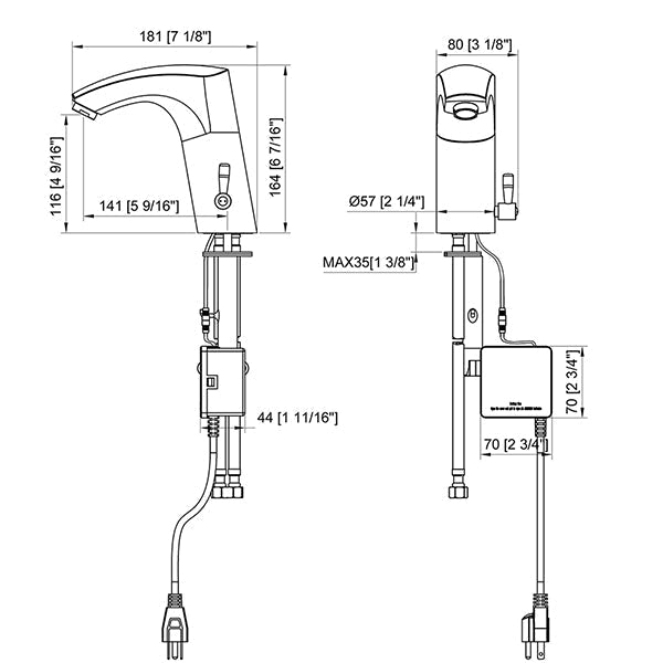 Cascada WaveTouch Matt Black Touchless Bathroom Faucet with Hot & Cold Mixer - Cascada Showers