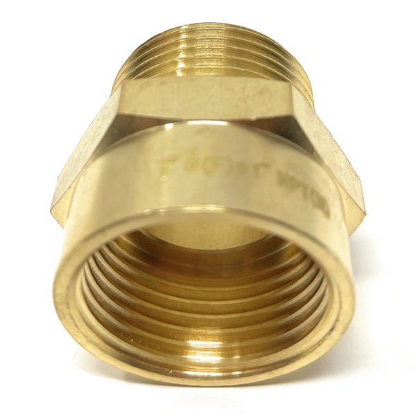 Screw-in brass BSPP to NPT 1 inch adapter