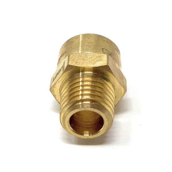 Brass fitting on a white background