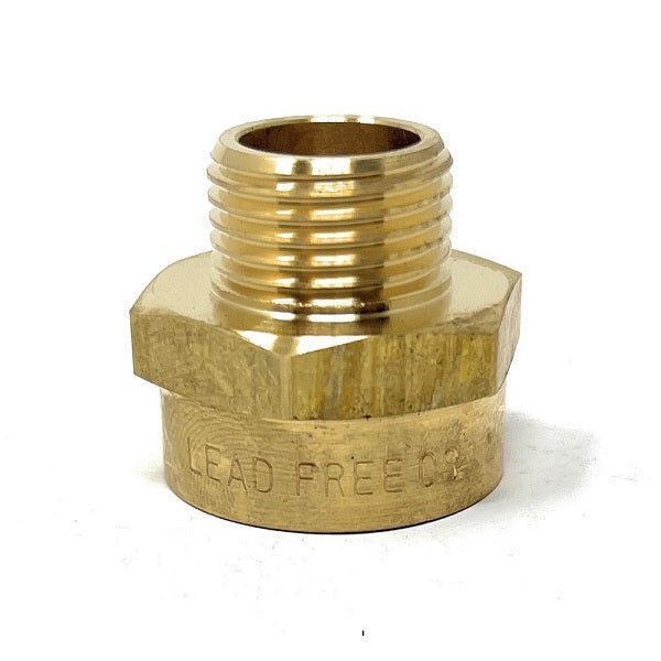G Thread (Metric BSPP) Male to NPT Female Adapter - Lead Free (1/2" x 3/4") - Cascada Showers