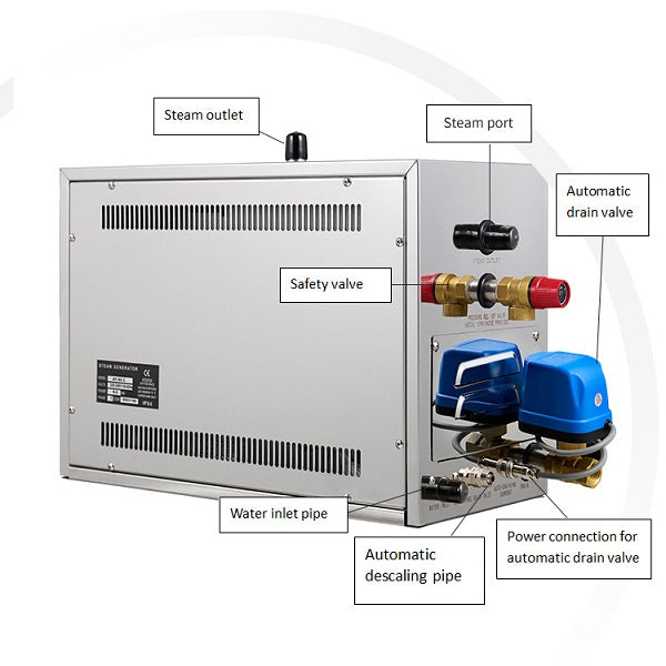 Luxurious Cascada Stainless Steel Bath Steam Generator With Digital Controller: Transform Your Bathroom into a Spa