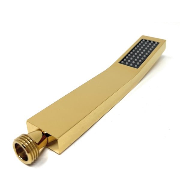Polished gold brass shower arm, luxurious bathroom accessory