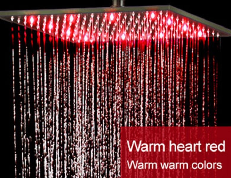 10" Square Rainfall LED Shower Head - Cascada Showers