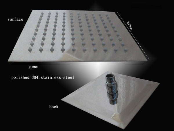 10" Square Rainfall LED Shower Head - Cascada Showers
