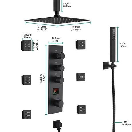 10" Thermostatic Digital Shower System By Cascada Showers - Cascada Showers
