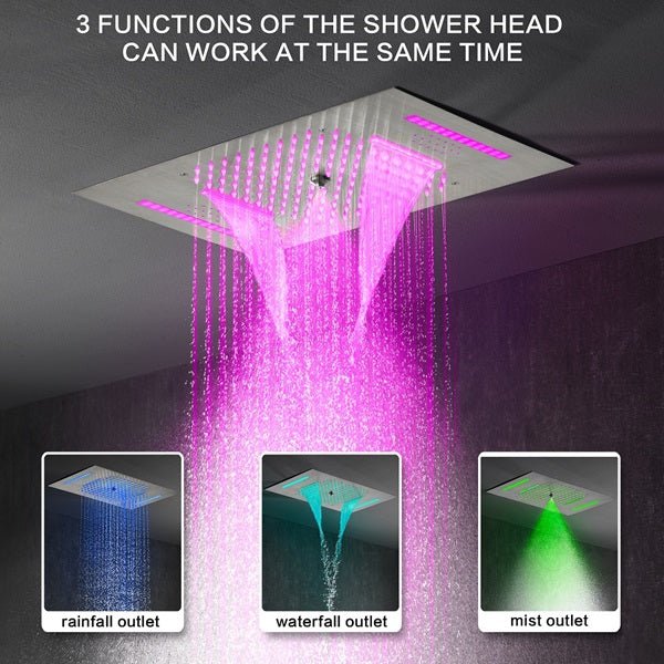 15"x23" Milan LED Music Shower System By Cascada Showers - Cascada Showers