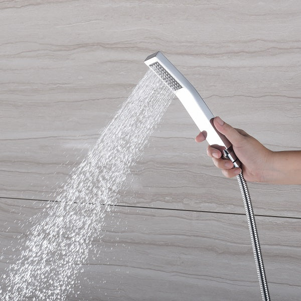 Cascada Luxury 23βx15β Music LED shower system with built-in Bluetooth Speakers,5 function (Rainfall,Waterfall,Misty,body jets & HandShower) & Remote Control 64 Color Lights cascada system LED bluetooth shower head speaker hot cold music rain rainfall musical light showerhead body spray jet waterfall misty ceiling mounted handheld high pressure thermostatic mixer holder black matte chrome oil rubbed bronze remote control