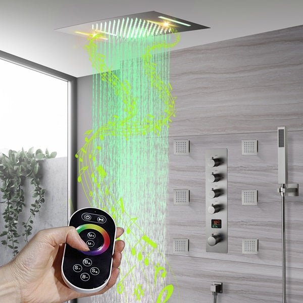 15"x23" Trento Digital LED Shower System By Cascada Showers - Cascada Showers