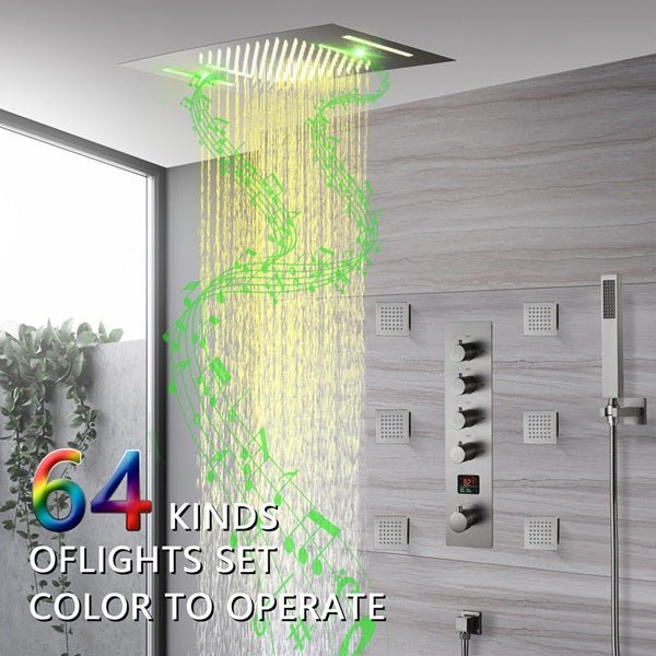 15"x23" Trento Digital LED Shower System By Cascada Showers - Cascada Showers
