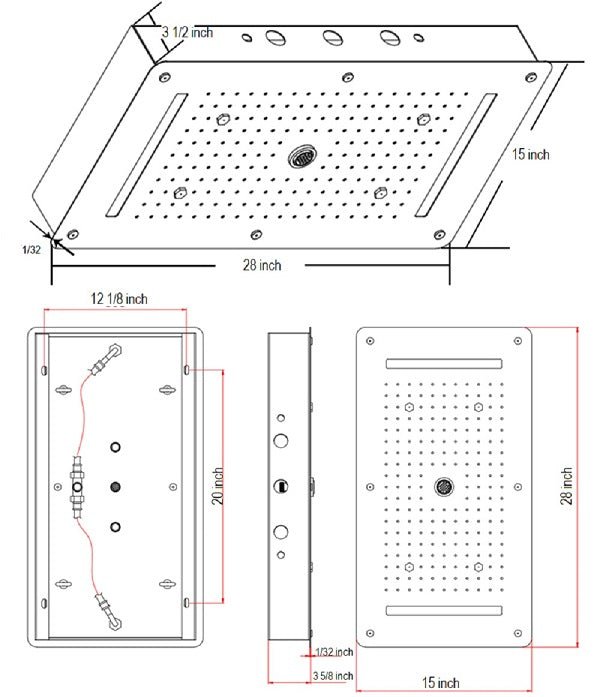 Elevate your shower routine with our Luxurious LED Shower Head. Experience 4 types of rainfall, easy installation, and a sleek flush mount ceiling design