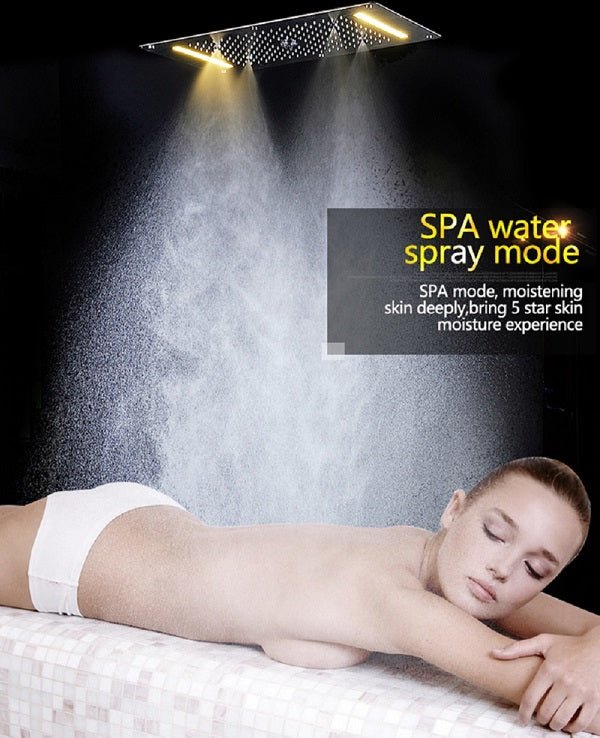 Elevate your shower routine with our Luxurious LED Shower Head. Experience 4 types of rainfall, easy installation, and a sleek flush mount ceiling design