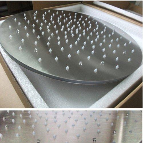 16" Stainless Steel Ceiling Mount Round Rainfall LED Shower Head - Cascada Showers