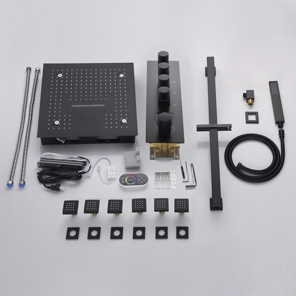 16" Turin Digital Rainfall LED music Shower System by Cascada Showers - Cascada Showers