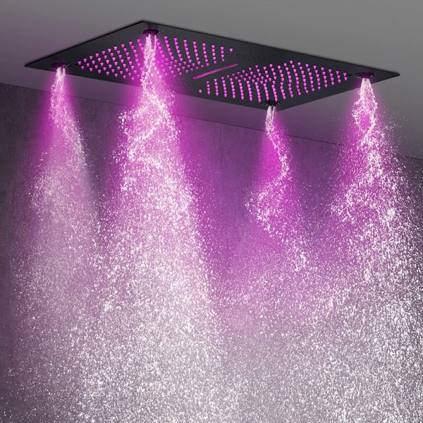 16"x28" Matera Digital Rainfall Bluetooth LED Shower System By Cascada Showers - Cascada Showers