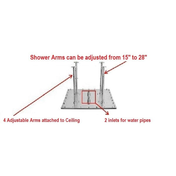 showerhead system rain head shower handheld set complete led bathroom waterfall heads light rainfall Thermostatic 6 Massage Jets Spray Body Shower Set for lights bathroom set Antique Brushed Brass Finish color change wall complete shower set bathroom