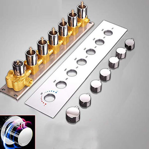 23"x31" Luxurious Classic Design recessed LED shower system built in Bluetooth speakers & 4" body jet