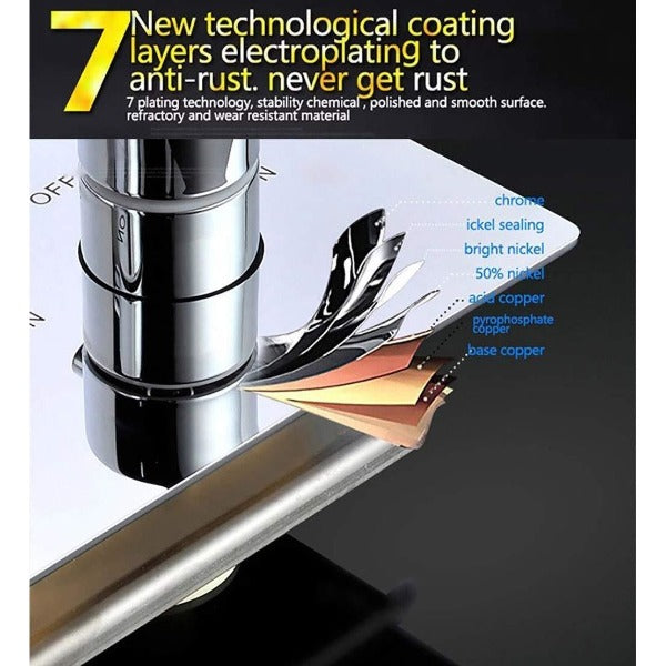 23"x31" Luxurious Classic Design recessed LED Shower System with built in Bluetooth Speakers & 4" Body Jet - Cascada Showers