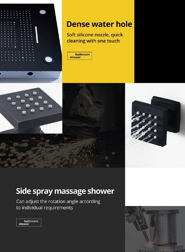 23"x31" Luxurious Classic Design waterfall & rainfall LED shower system – 6 mode - Cascada Showers