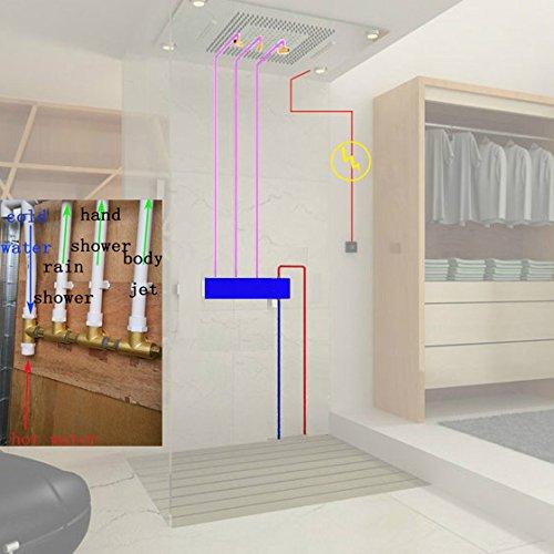 23"x31" Luxurious Waterfall LED Rain Shower Set Stainless Steel Polish - Cascada Showers