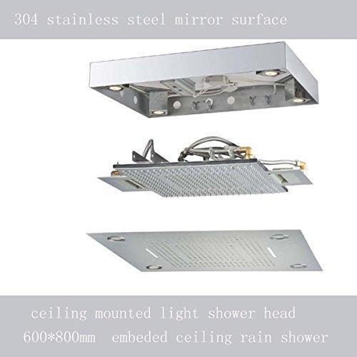 23"x31" Luxurious Waterfall LED Rain Shower Set Stainless Steel Polish - Cascada Showers