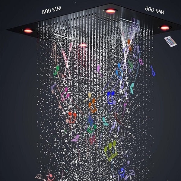 23x31 Music Shower Head LED Lights, Waterfall, Bluetooth Cascada