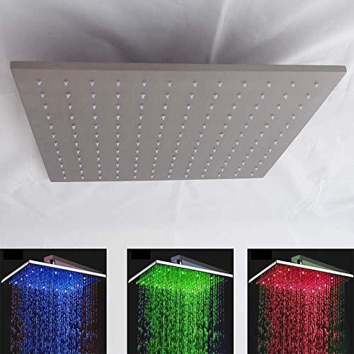 showerhead system rain head shower handheld set complete led waterfall heads light rainfall square Double-Function Valve and Brass Handheld Shower Rain Shower System remote controller light bathroom set remote control color change Bathroom Shower Set
