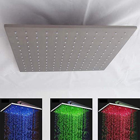 showerhead system rain head shower handheld set complete led waterfall heads light rainfall square Double-Function Valve and Brass Handheld Shower Rain Shower System remote controller light bathroom set remote control color change Bathroom Shower Set