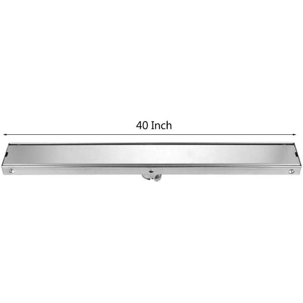 40" Stainless Steel Insert Linear Floor Drain for Shower, Rectangle - Cascada Showers