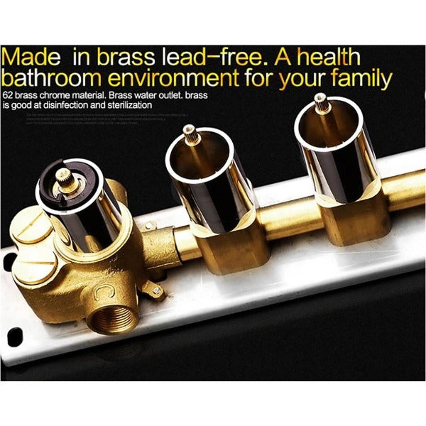 6-Knob Thermostatic Valve + Hand Held + Elbow + Holder & Hose